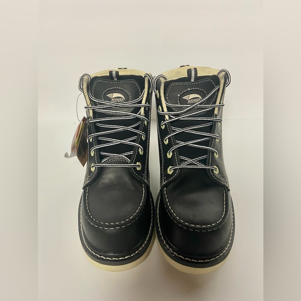 New Avenger WorkBoot Wedge with Carbon Nanofiber Safety Toe Women’s Size 7 black